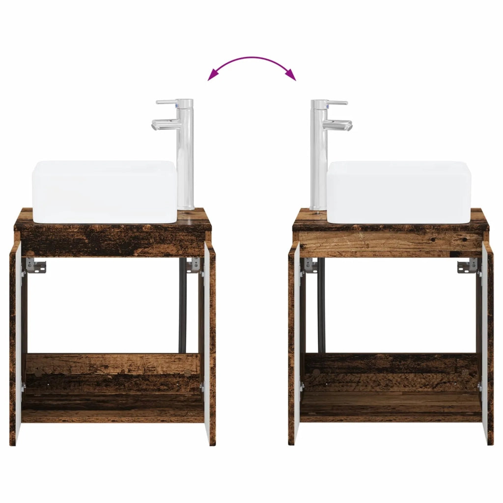 Set di mobili per il bagno 2 pz Legno antico 3404052