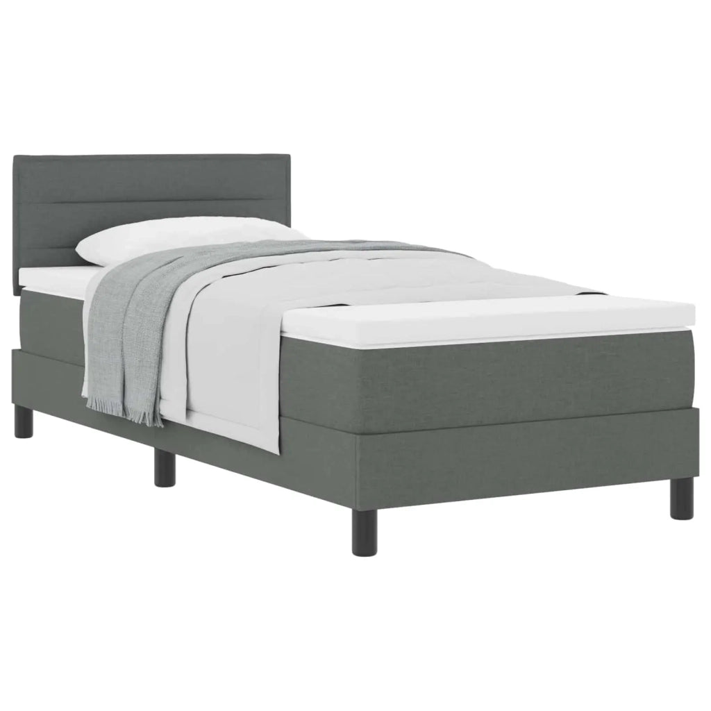Letto a molle con testiera Grigio scuro 100 x 200 cm Tessuto 3338588