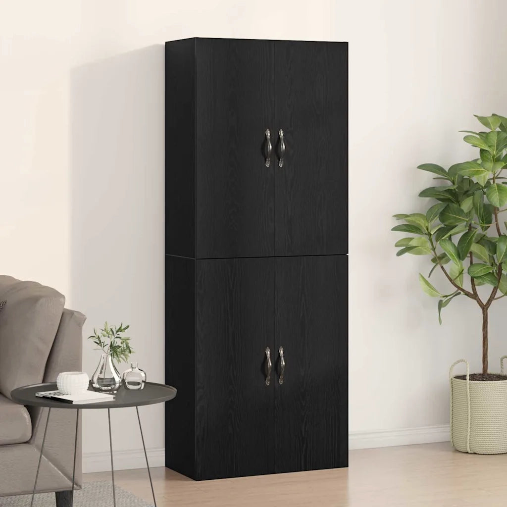 Mobiletto a muro 2 pcs Rovere Nero 69,5 x 34 x 90 cm 3333101