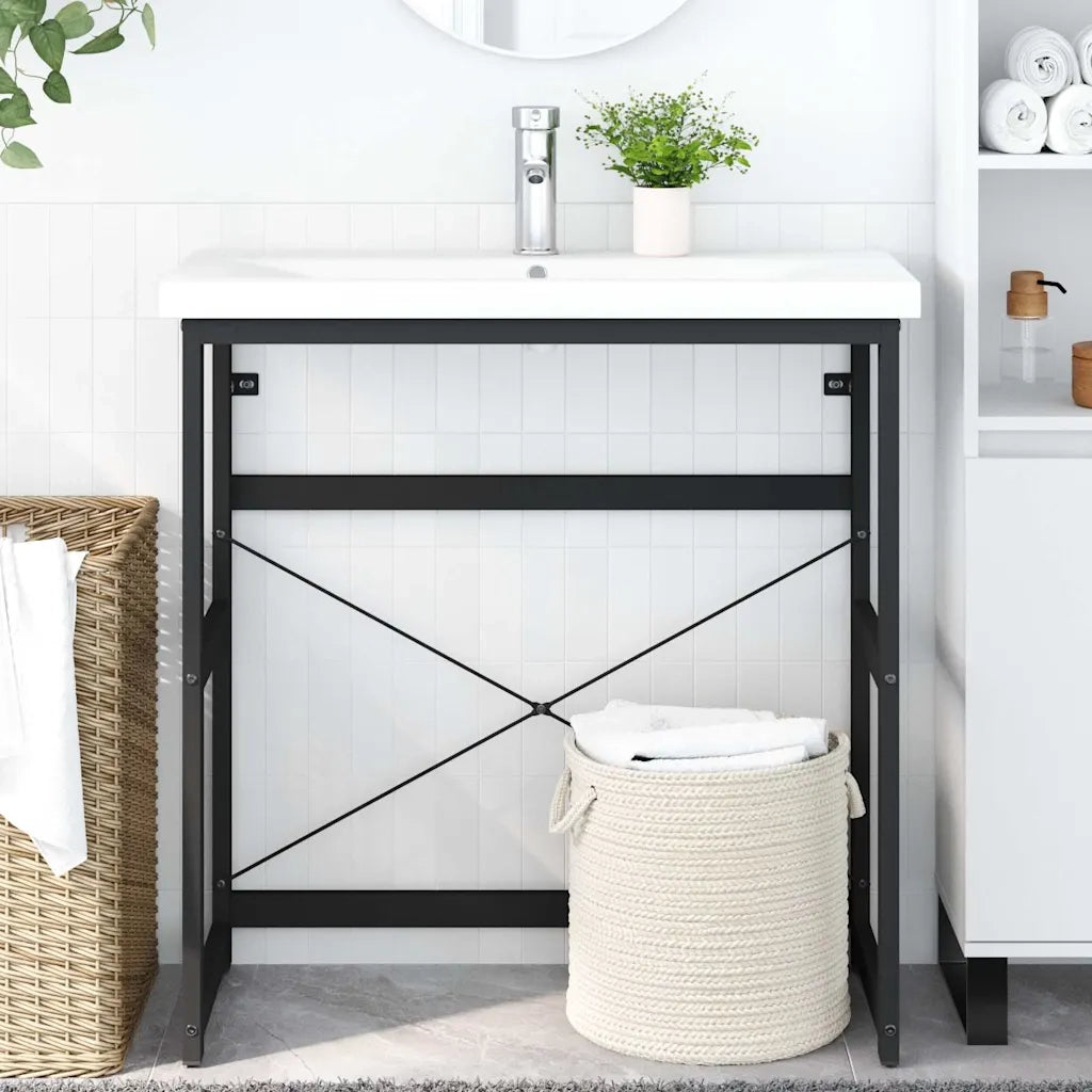 Struttura per Lavabo da Bagno Nera 79x38x83 cm in Ferro CFW6061123