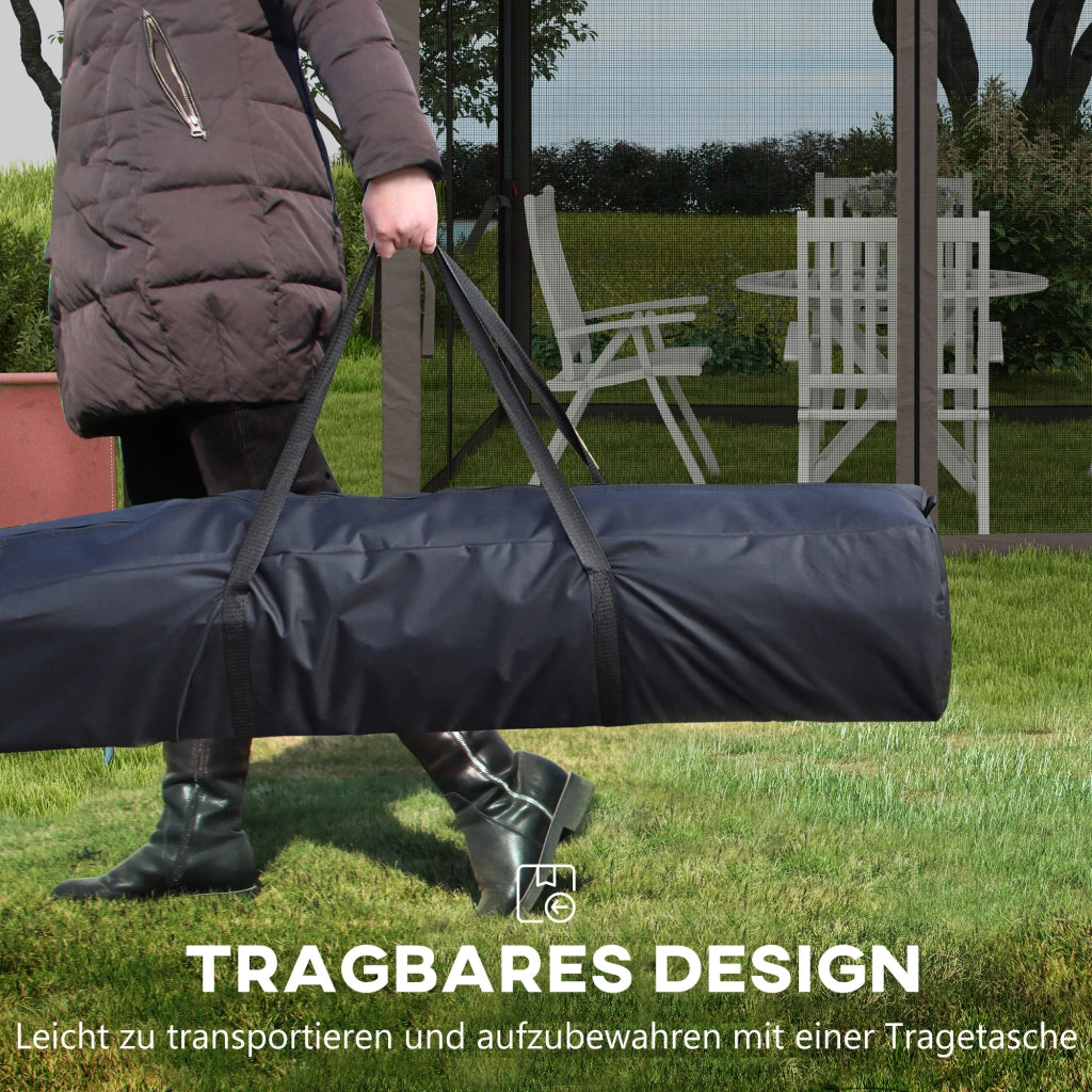 Tenda da giardino pieghevole con pareti laterali Tenda a scomparsa 3.25 x 3.25 x 2.65 m in grigio chiaro per feste in giardino ed eventi