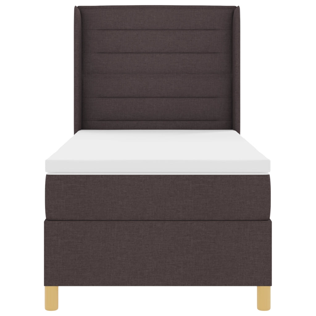 Letto Box Spring con Materasso Marrone Scuro 100x200 cm Fabbricato