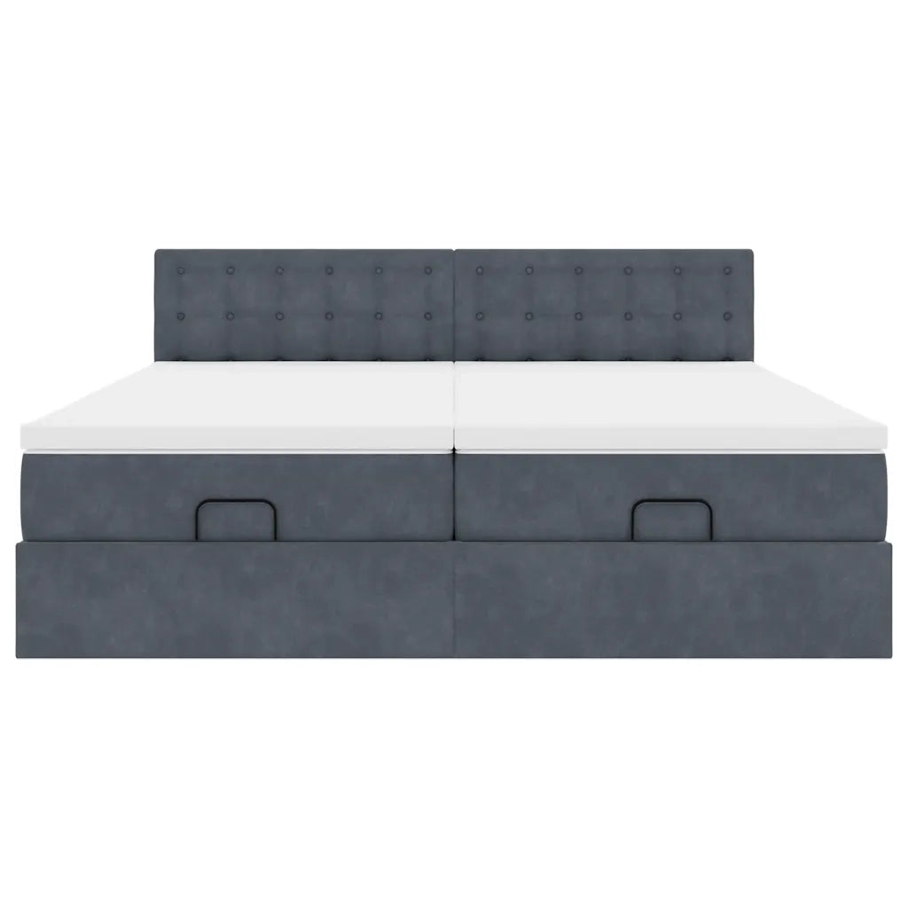 Struttura Letto Pouf con Materassi 160x200 cm in Velluto 3312105