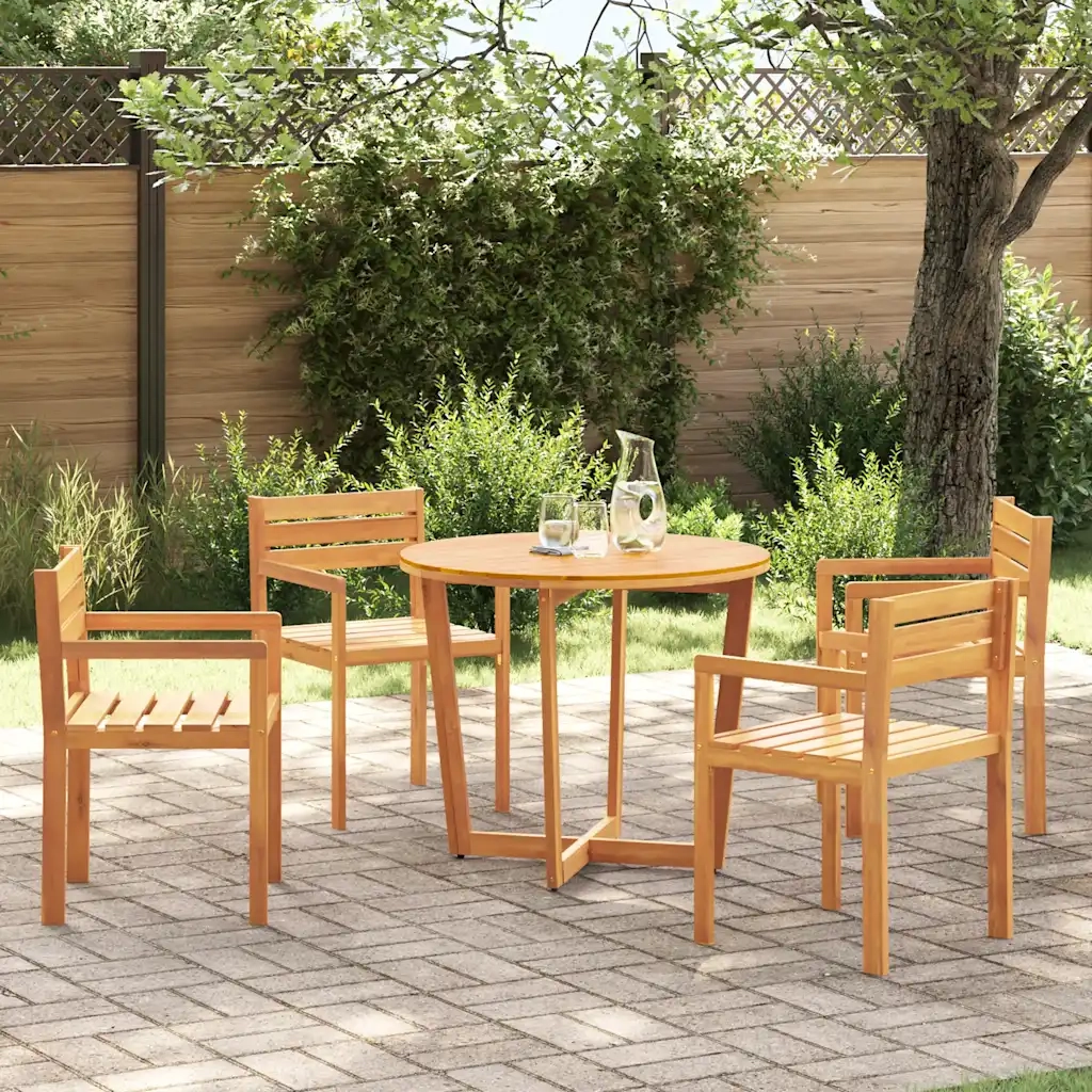 Set da pranzo da giardino da 5 pz in Legno Massello di Acacia 3334769