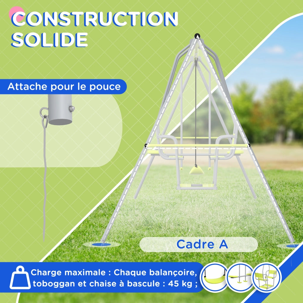 Set 3 in 1 balan?oire portique bambini ¨C zephmum ¨C verde, max 225 kg