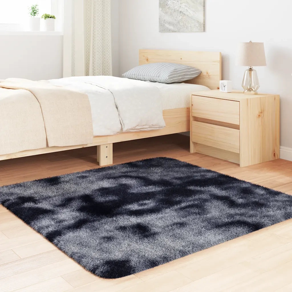 Tappeto Shaggy a Pelo Lungo NAVARRA Grigio Scuro 120x120 cm 4102864