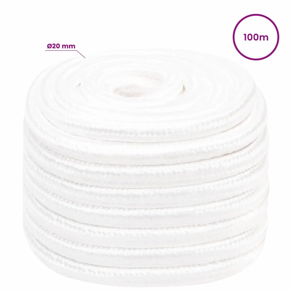 Corda multiuso 20 mm 100 m Bianco PP 2400 kg Carico massimo 3473252
