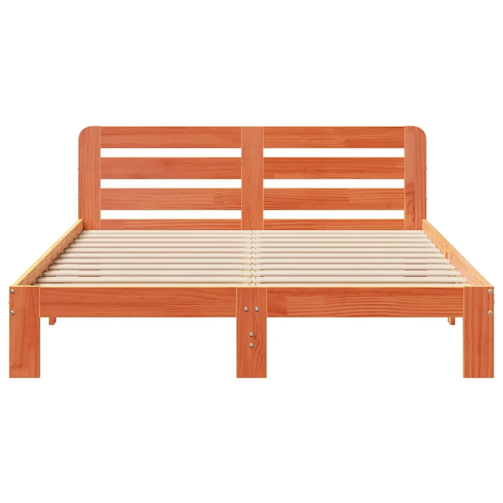 Letto senza Materasso Marrone Cera 150x200 cm in Legno di Pino 855554