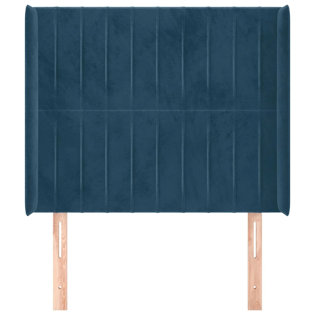 Testiera ad Orecchio Blu Scuro 93x16x118/128 cm in Vellutocod mxl 73746