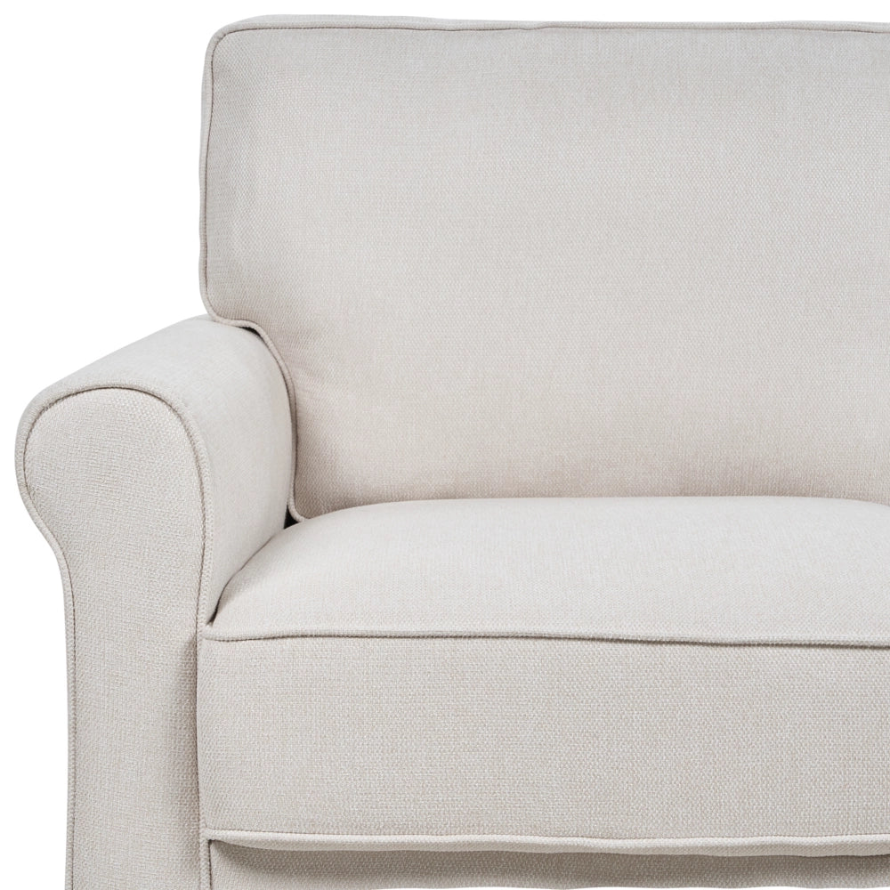 Divano tessuto beige chiaro Struttura In Legno Molle Insacchettate Soggiorno 3 Posti