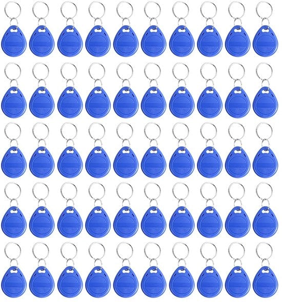 50 pezzi di etichetta di chiave NFC, hanger di chiave RFID, tag di identificazione IC, token di sicurezza EM4100 per uso domestico, 125 kHz per la gestione (ID)