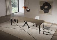 Consolle Allungabile 90-300x40x77 cm Saki Tortora Gambe Antracite