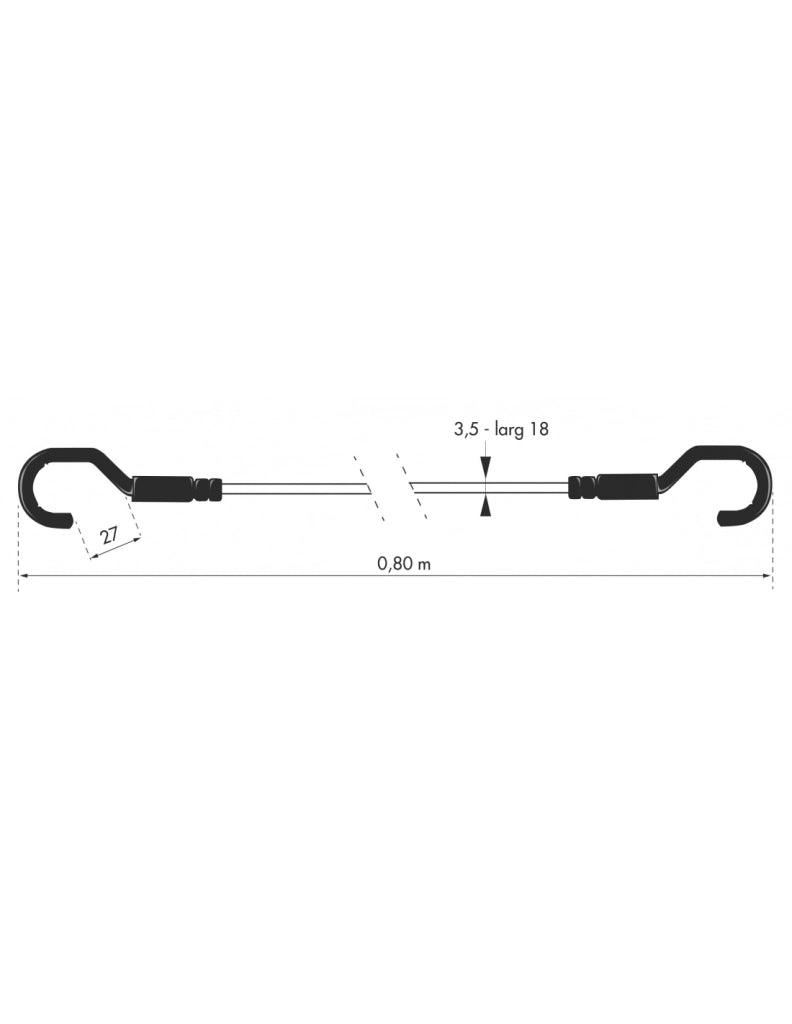 Tenditore elastico per barella con gancio, 18 mm x 80 cm, blu – THIRARD