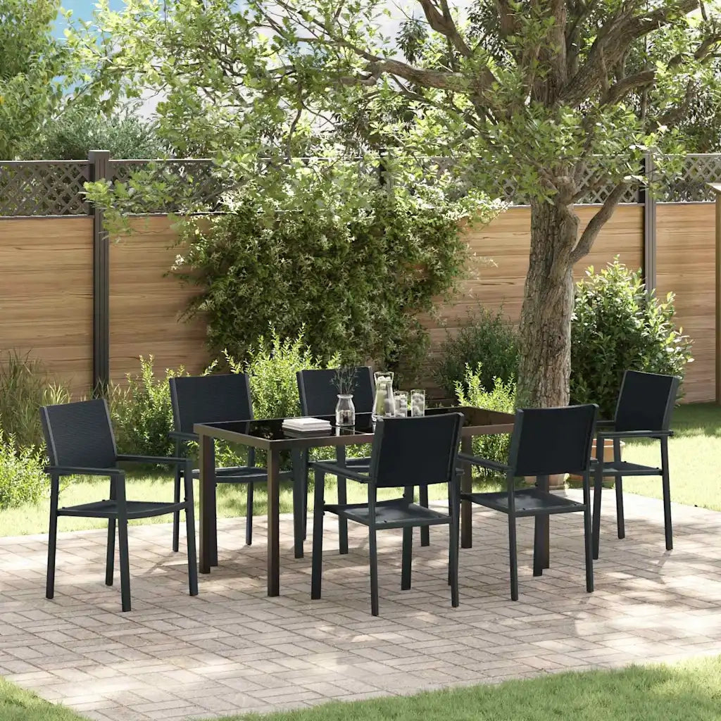 Set da Pranzo per Giardino 7 pcs Nero 3379153
