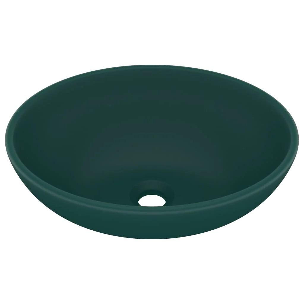 Lavabo ovale di lusso 40x33 cm in ceramica verde scuro opaco 02_0002668