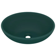 Lavabo ovale di lusso 40x33 cm in ceramica verde scuro opaco 02_0002668