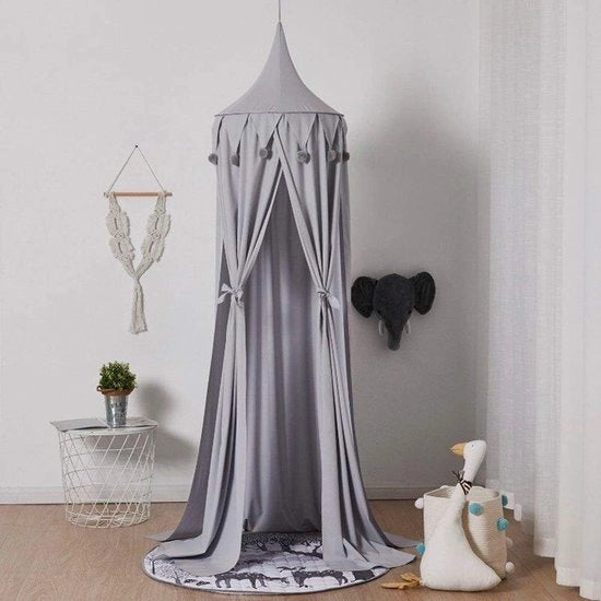 Cuscino Ronde Cupola Cuscino in Cotone Cuscino in Cotone per Ombrello Cuscino per Bambini Camera da Lettura Arredamento della Camera da Lettuva Senza Panno di Gioco (Spandex, Grigio)