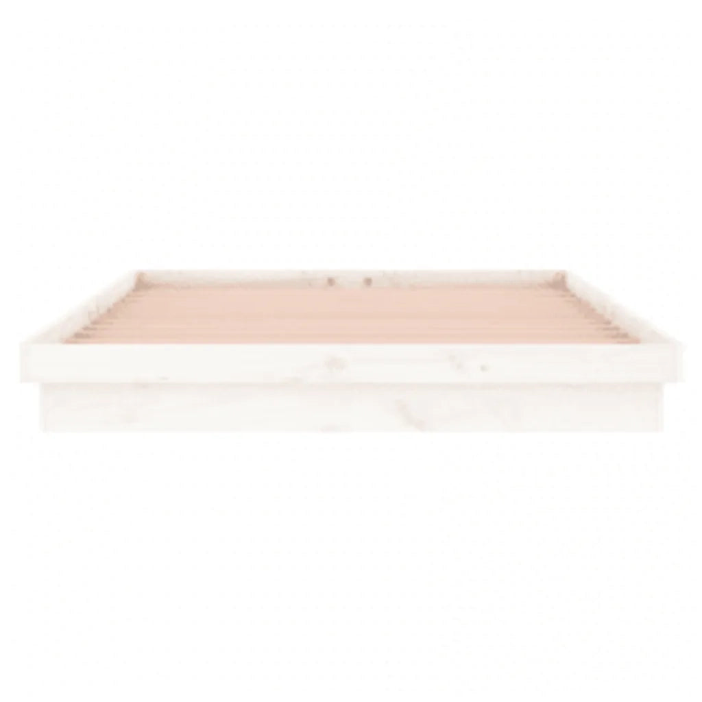 Giroletto con LED Bianco 140x200 cm in Legno Massello 819973