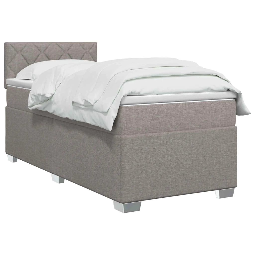 Letto box spring con materasso Tortora 90 x 200 cm Tessuto 3450401