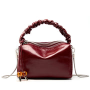 Borsa a mano/a tracolla da donna in vera pelle, colore rosso