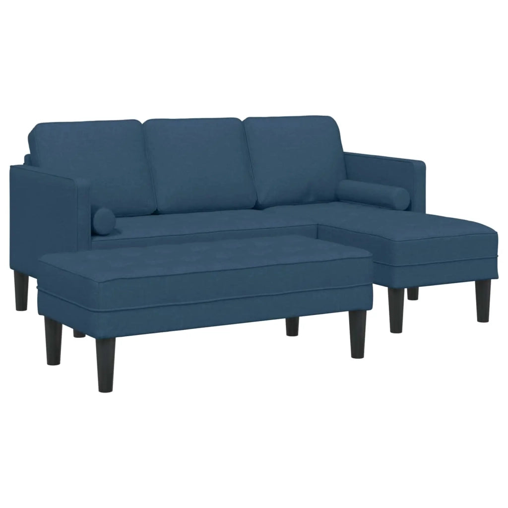 Set di divani con cuscino 2 pcs Blu Poliestere 3329259
