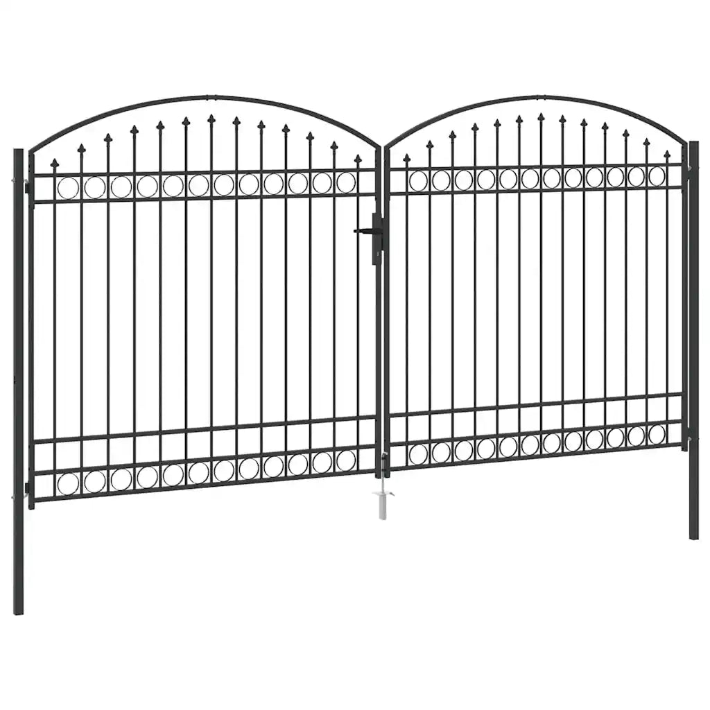 Cancello per recinzione ASSEN 401 x 250 cm Acciaio Grigio 42008945