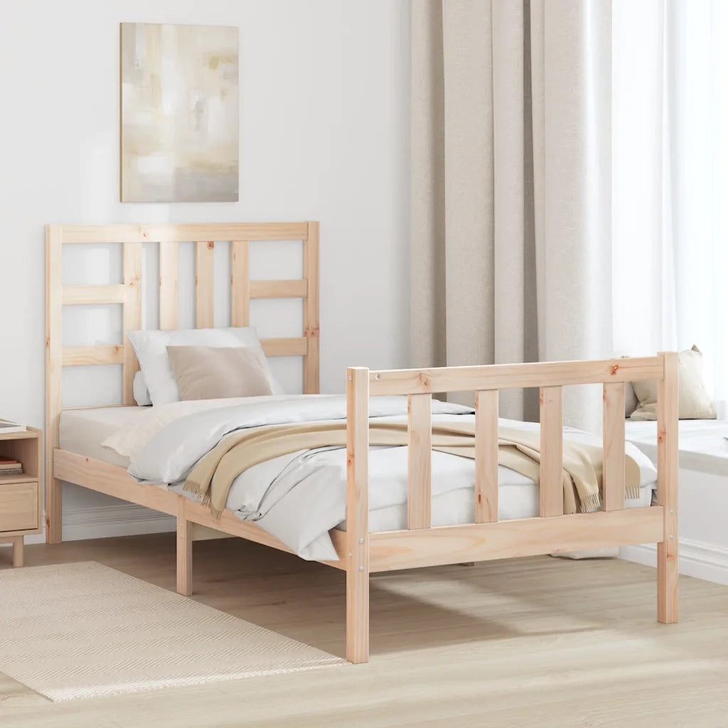 Giroletto senza Materasso-Struttura Letto 90x200 cm in Legno Massello di Pino 530068