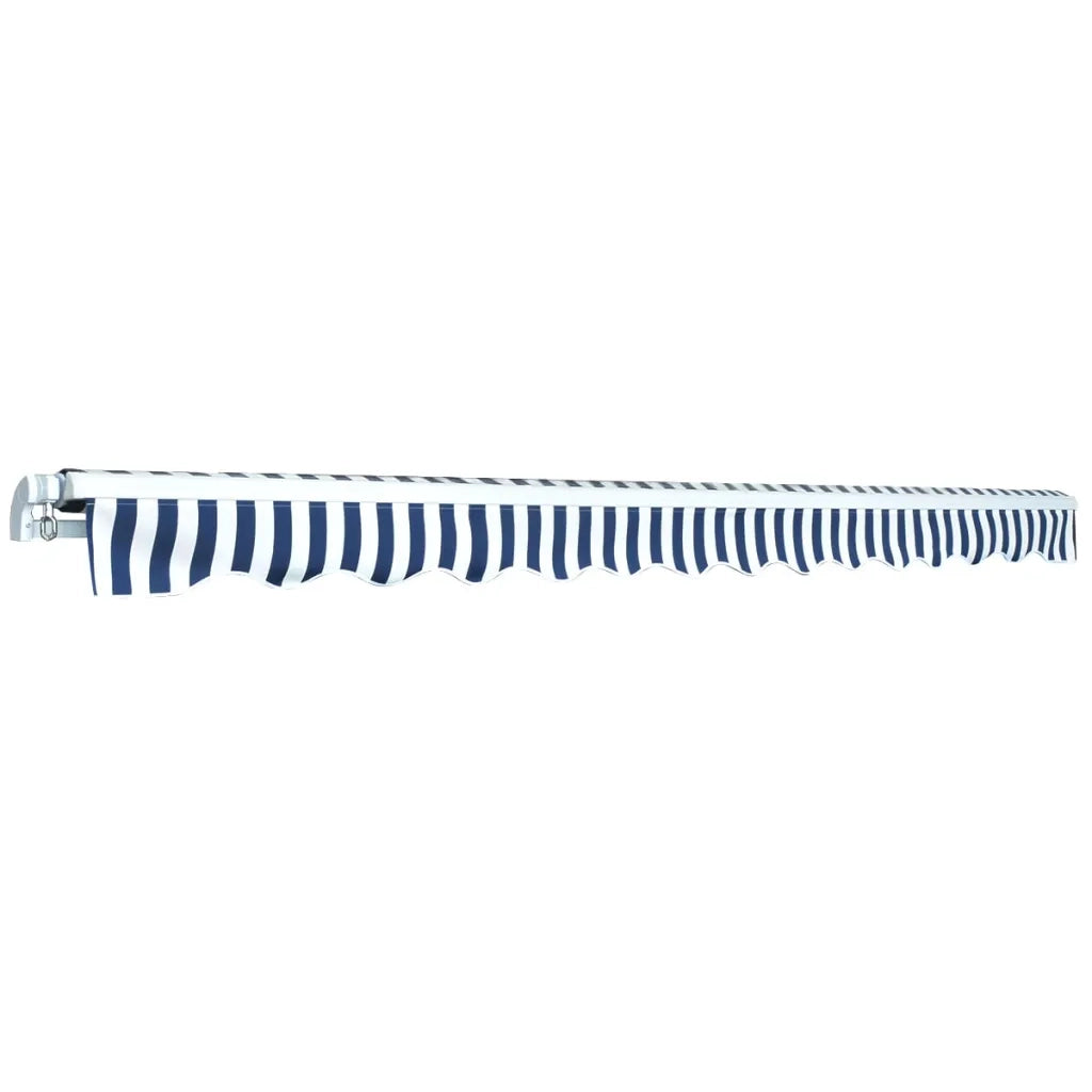 Tenda da Sole | Tenda parasole Pieghevole Manuale 450 cm Blu/Bianca
