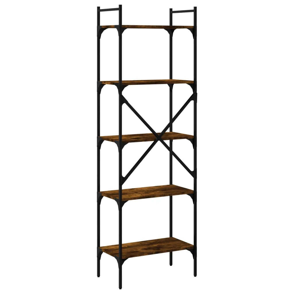 Libreria Rovere Fumo 5 Ripiani 56x31,5x174 cm Legno Multistrato 833345