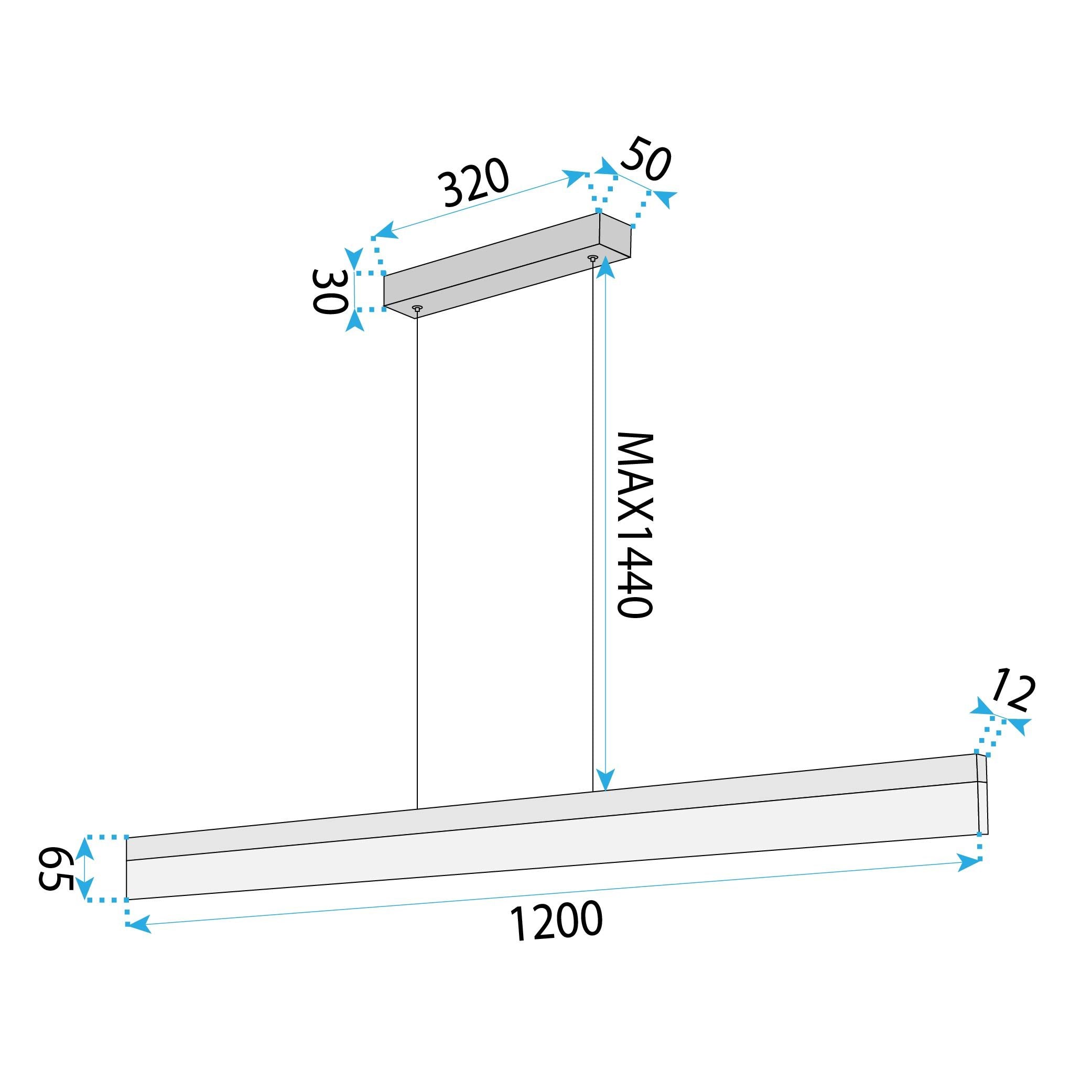 Lampada Da Soffitto Led App1694-cp 120 Cm Brush Gold