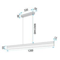 Lampada Da Soffitto Led App1694-cp 120 Cm Brush Gold