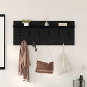 Appendiabiti a muro A parete Rovere Nero 100 x 40 x 12 cm 874444