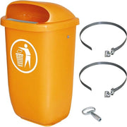 Contenitore di rifiuti esterni 50 litri con cerniera e coperchio bloccabile, resistente all'usura