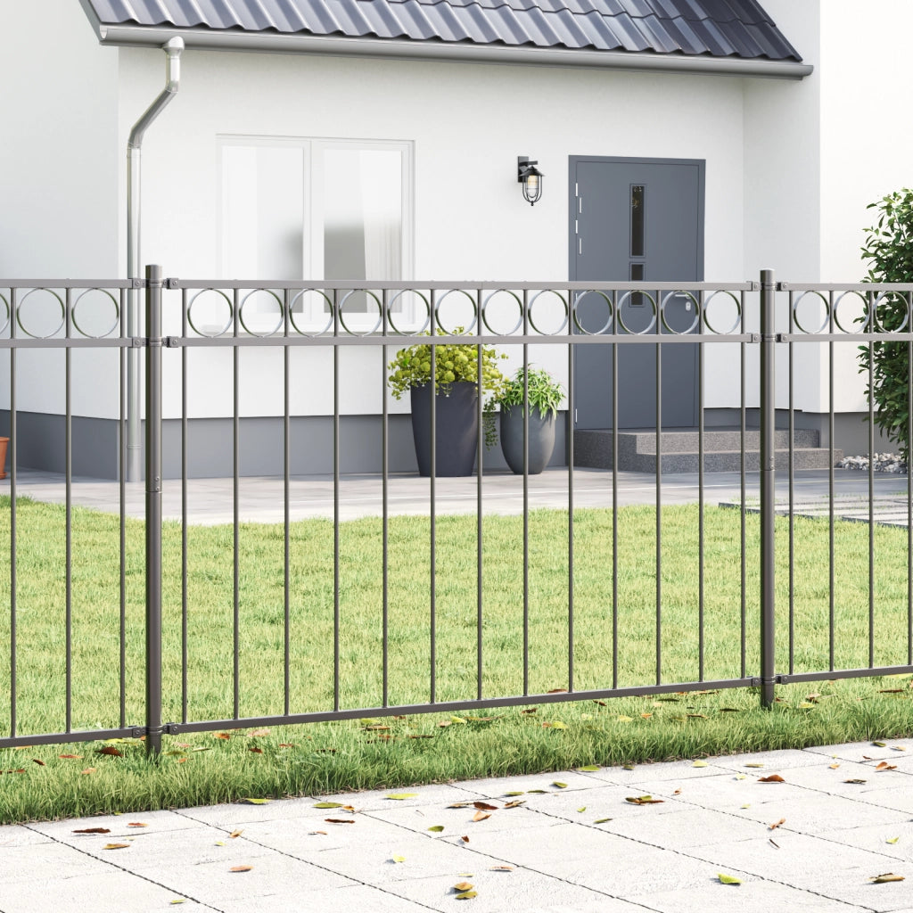 Recinzione da Giardino Grigio 1.7x0.8 m Acciaio
