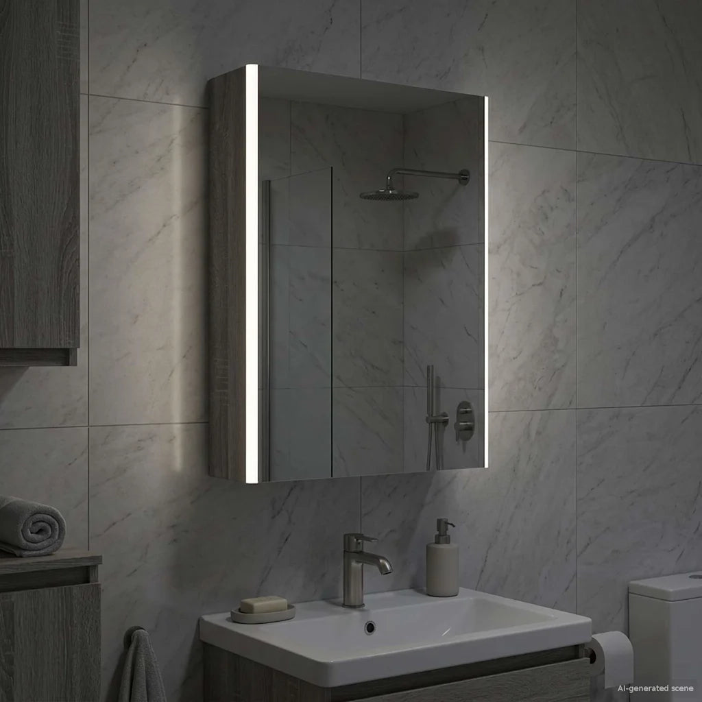 Mobiletto per specchio da bagno Grigio Sonoma
