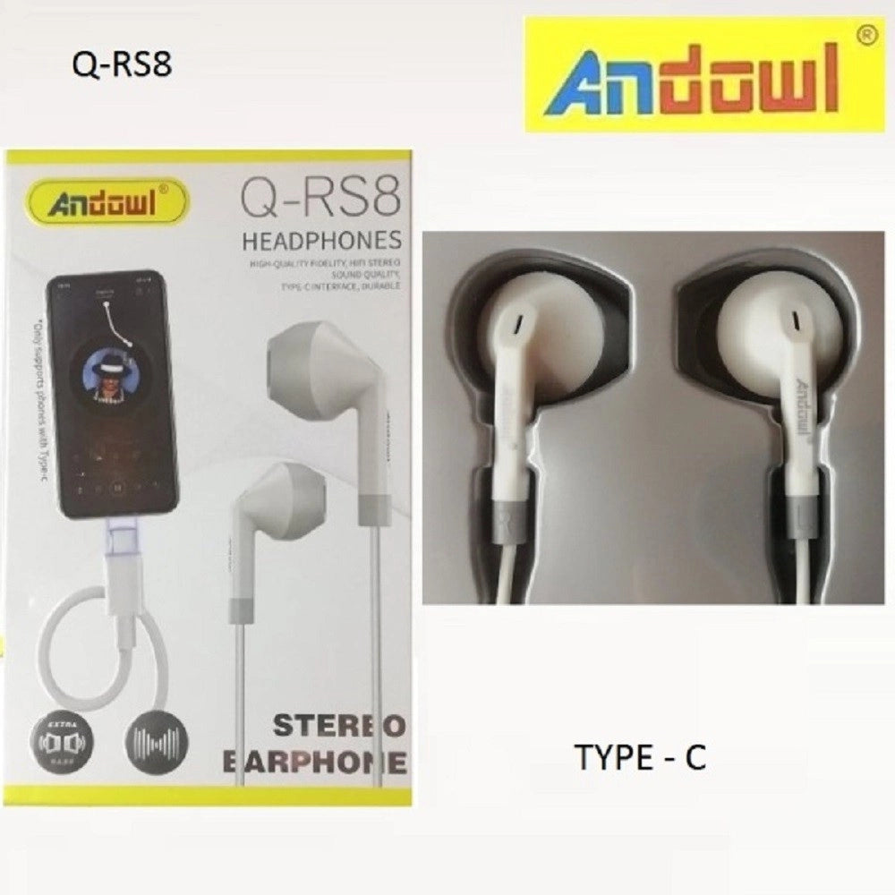 Trade Shop - Auricolari Cuffie In-ear Stereo Vivavoce Con Presa Type-c Per Smartphone Q-rs8 -