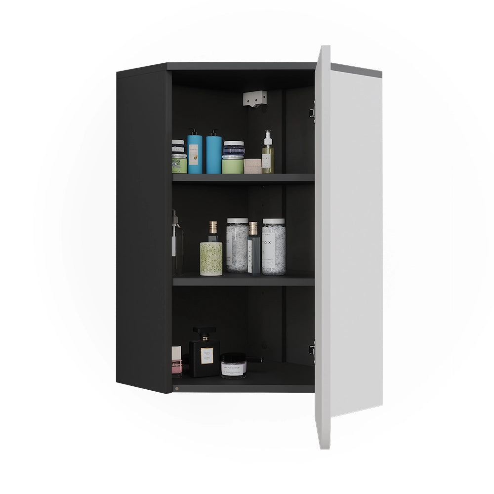 Vicco Armadio a muro ad angolo Antracite/bianco 60 x 75 cm con porta