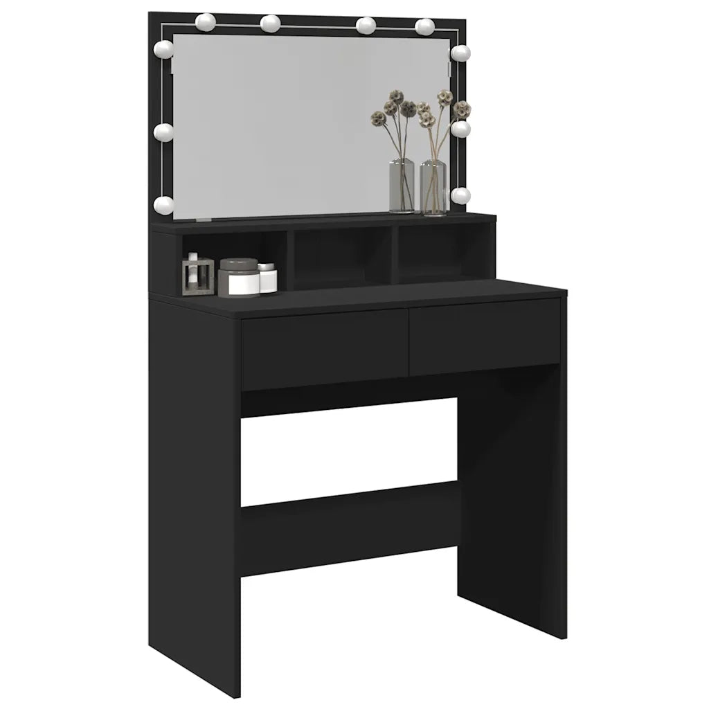 Toeletta con LED Nera 80x41x134,5 cm