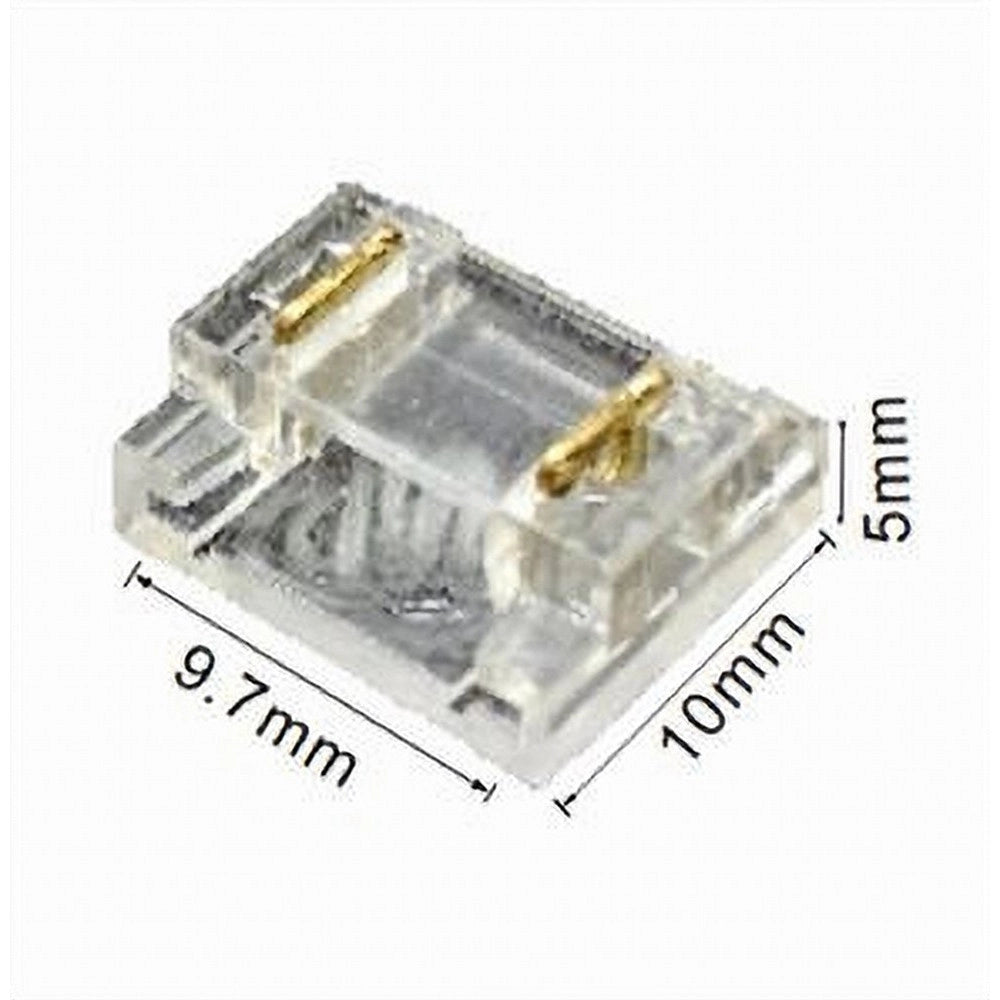Trade Shop - Kit 10pz Connettore Trasparente Lineare Per Striscia Strip Led 2 Pin 8mm Cn8mm-d -