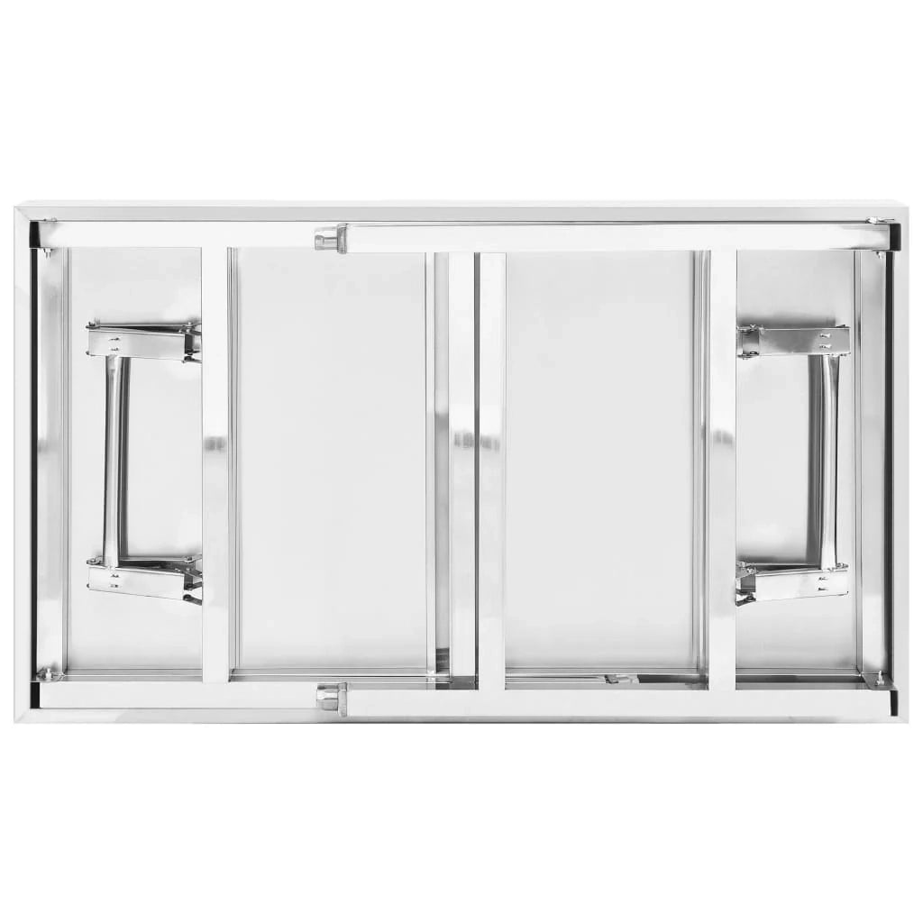 Tavolo da lavoro pieghevole professionale da cucina 100 x 60 x 80 cm in acciaio inox 02_0045425