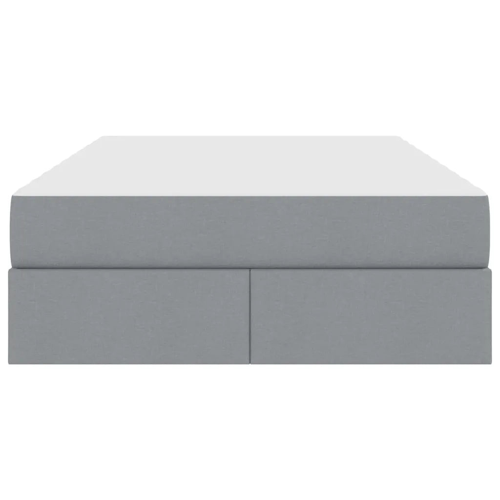Letto con contenitore e materasso Grigio chiaro 120 x 200 cm