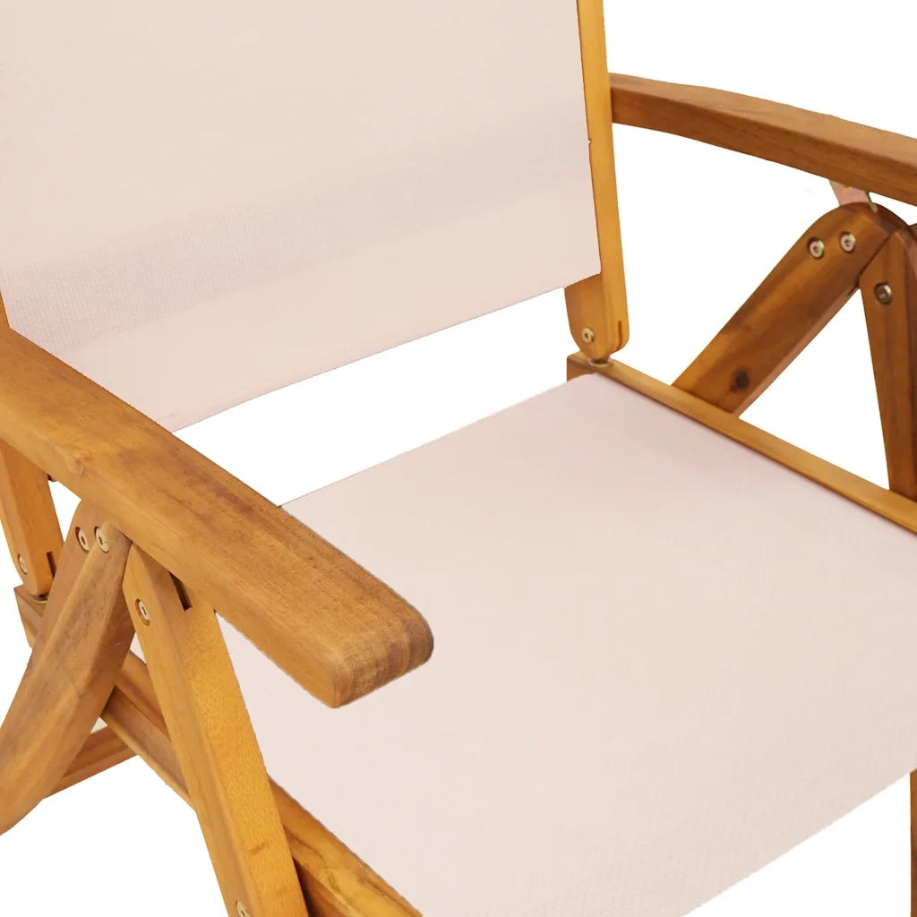 Sedie da Giardino Pieghevoli 4 pz Massello d'Acacia e Textilene 3279235