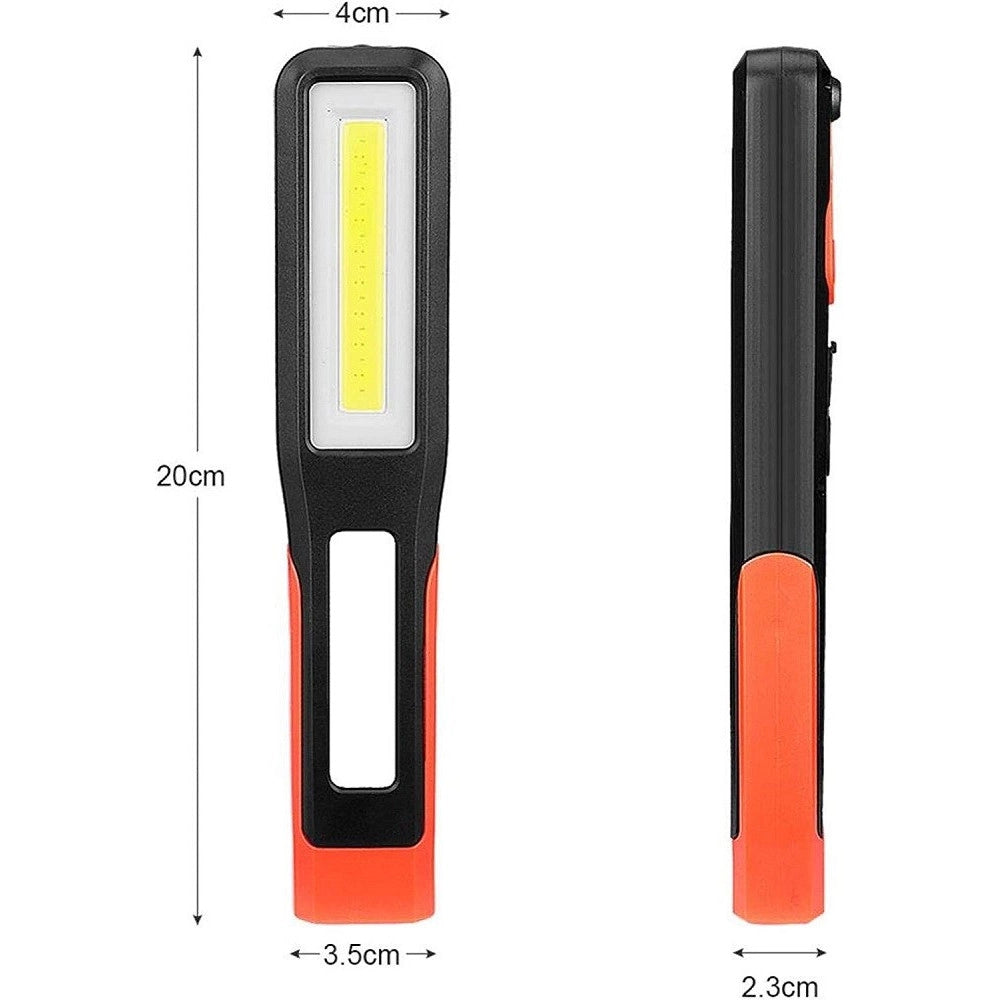 Trade Shop - Torcia Lavoro Cob A Led Lanterna Ricarica Usb Gancio Magnetica Auto Campeggio -