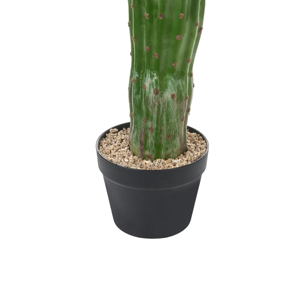 Pianta artificiale di cactus in vaso Verde Materiale sintetico 115 cm Nero Pot Decorazione Accessorio casa