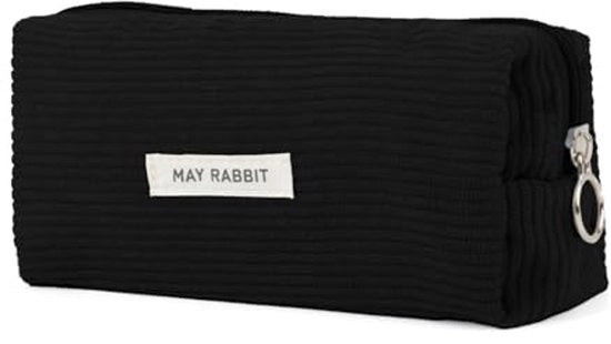 Etui a corduroy, borsa per ragazze, grande borsa con cerniera per ragazze e ragazzi, adulti, studio, must-have per la scuola, attrezzatura scolastica, borsa estetica per adolescenti (nero)