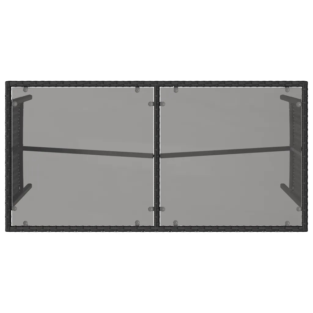 Set da Pranzo da Giardino 3 pz | Set Salotto da Giardino con Cuscini Nero in Polyrattan
