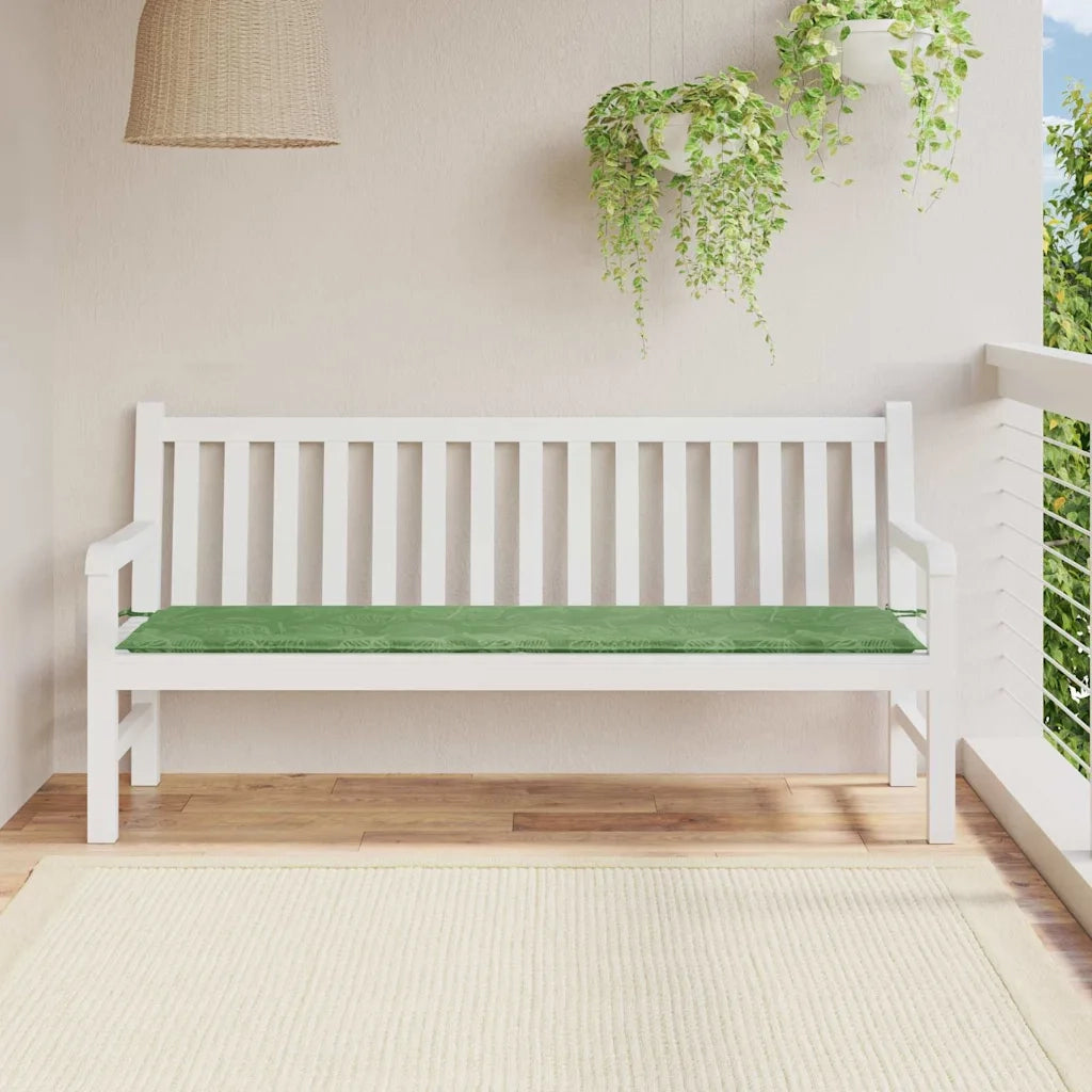 vidaXL Cuscino per Panchina da Giardino Floral Verde 180 x 50 x 4 cm
