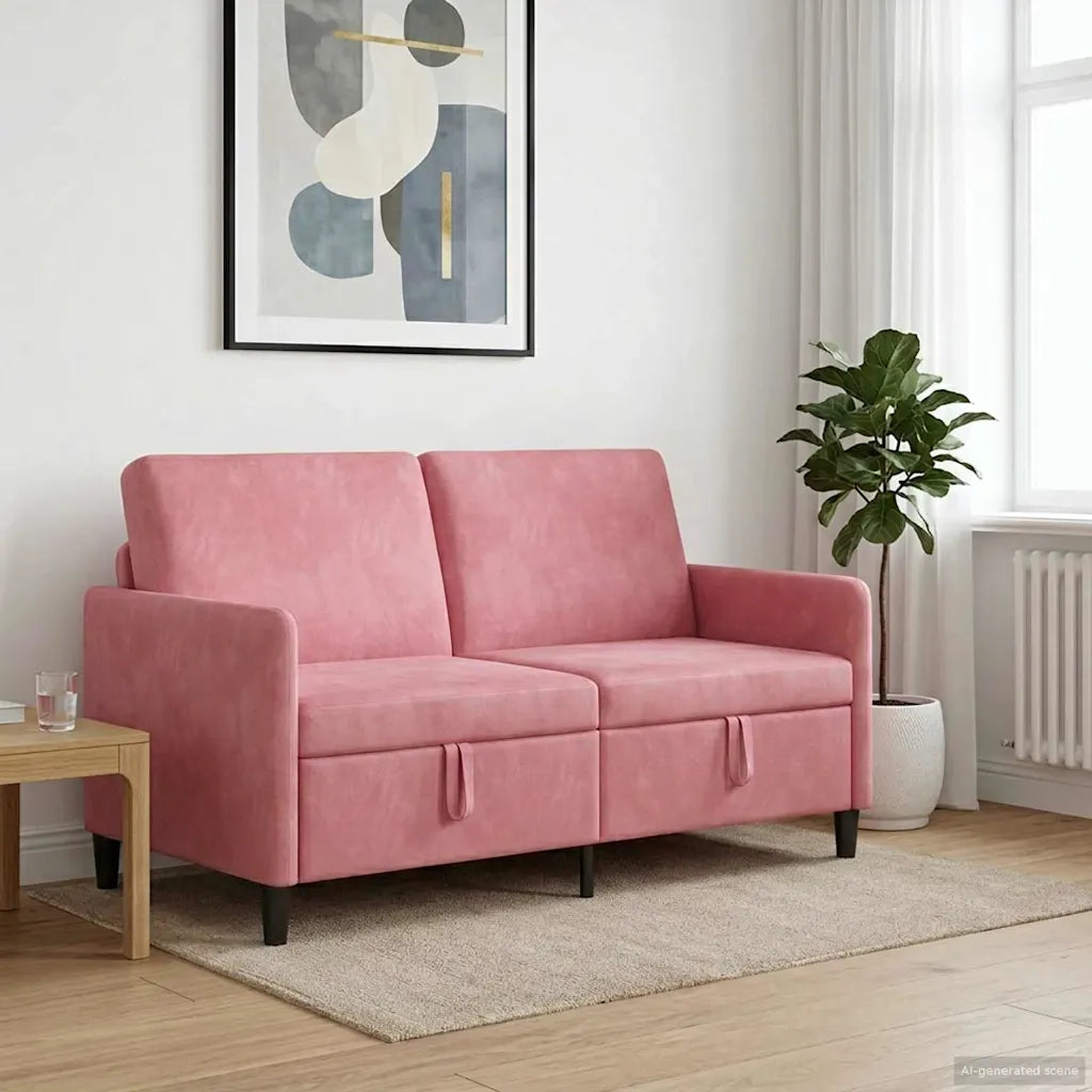 Divano con Storage Rosa 152 x 78 x 87 cm Poliestere 42036937