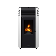 Erica stufa a pellet canalizzata 10,8kw in acciaio e ghisa bianco Lincar