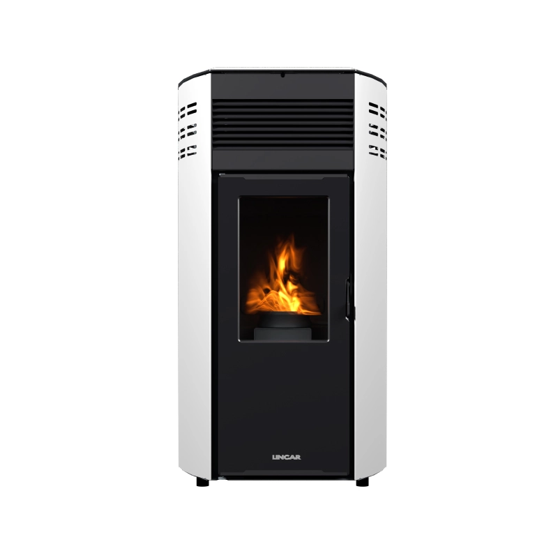 Erica stufa a pellet canalizzata 10,8kw in acciaio e ghisa bianco Lincar